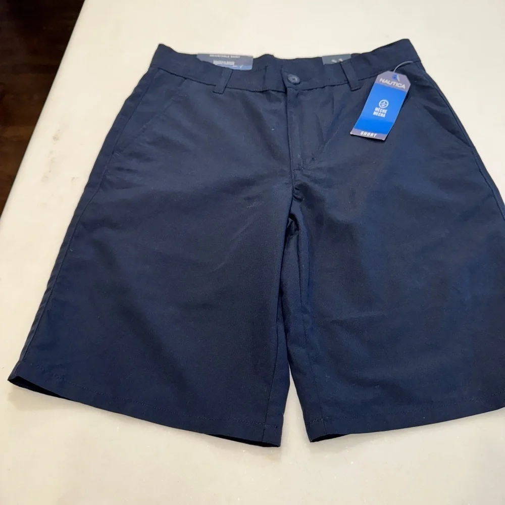 Boys Outfit Ralph Lauren Plaid Button Down Shirt & Nautica Blue Shorts Sz 14
